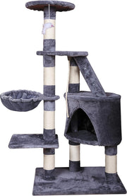 CARLA HOME 120cm Cat Tree for Indoor Cats with Condo, Hammock & Plush Perchfor for Kittens & Adult Cats V178-36377