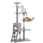 CARLA HOME 134cm Cat Tree for Indoor Cats with Hammock, Plush Perch & Sisal Scratching Posts for Kittens & V178-36378