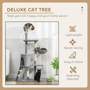 CARLA HOME 134cm Cat Tree for Indoor Cats with Hammock, Plush Perch & Sisal Scratching Posts for Kittens & V178-36378