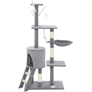 CARLA HOME 134cm Cat Tree for Indoor Cats with Hammock, Plush Perch & Sisal Scratching Posts for Kittens & V178-36378