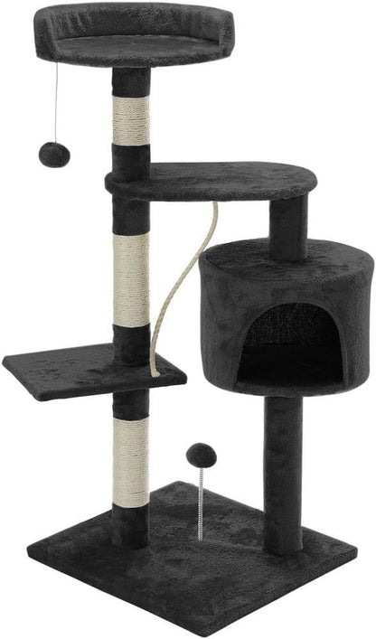 CARLA HOME 140cm Cat Tree for Indoor Cats with Plush Perch, Sisal Scratching Posts & Condo for Kittens & V178-36380