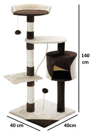 CARLA HOME 140cm Cat Tree for Indoor Cats with Plush Perch, Sisal Scratching Posts & Condo for Kittens & V178-36381