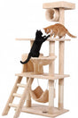 CARLA HOME 141cm Cat Tree Tower for Indoor Cats with Plush Perch, Ladder, Sisal Scratching Posts, Hammock & V178-36382