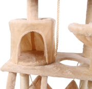 CARLA HOME 141cm Cat Tree Tower for Indoor Cats with Plush Perch, Ladder, Sisal Scratching Posts, Hammock & V178-36382