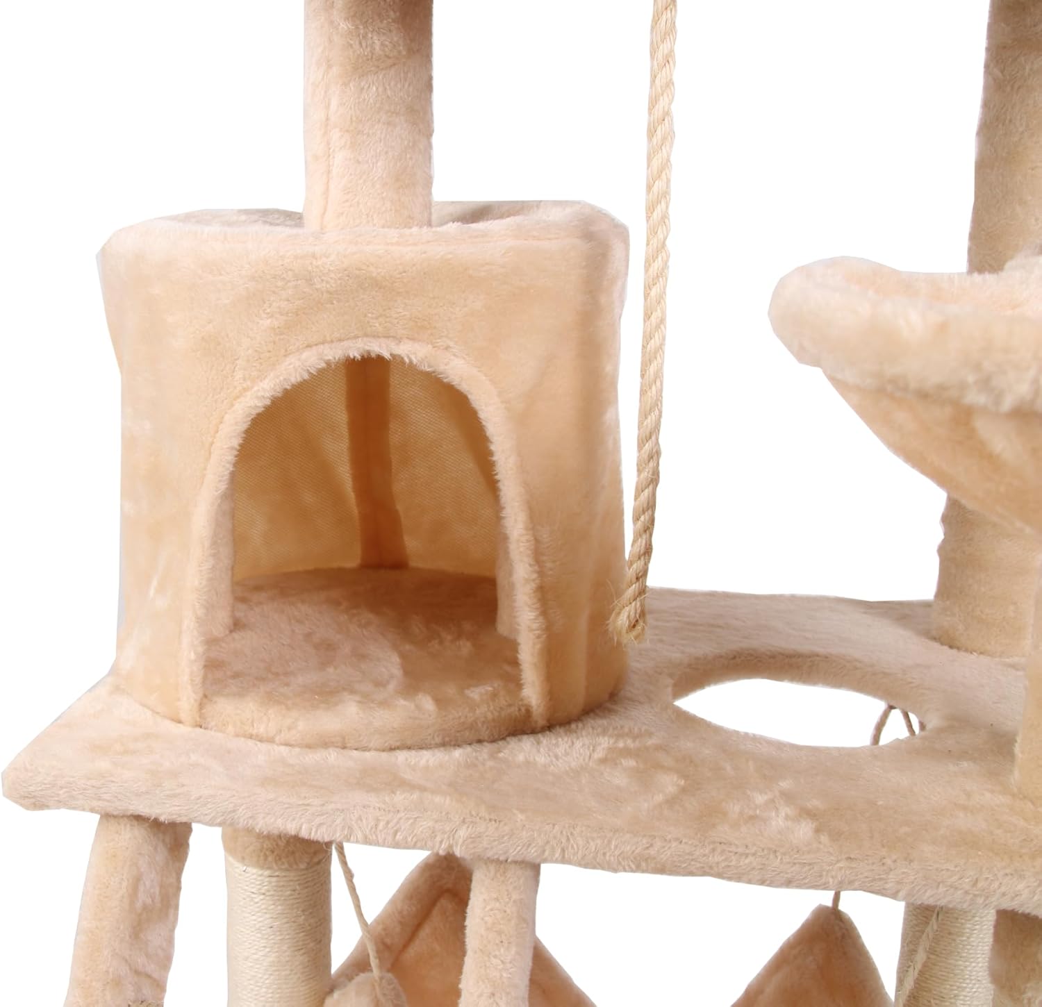 CARLA HOME 141cm Cat Tree Tower for Indoor Cats with Plush Perch, Ladder, Sisal Scratching Posts, Hammock & V178-36382