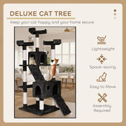 CARLA HOME 180cm Cat Tree Tower for Indoor Cats with Dual Condos, Plush Perches, Sisal Scratching Posts & V178-36383
