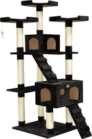 CARLA HOME 180cm Cat Tree Tower for Indoor Cats with Dual Condos, Plush Perches, Sisal Scratching Posts & V178-36383