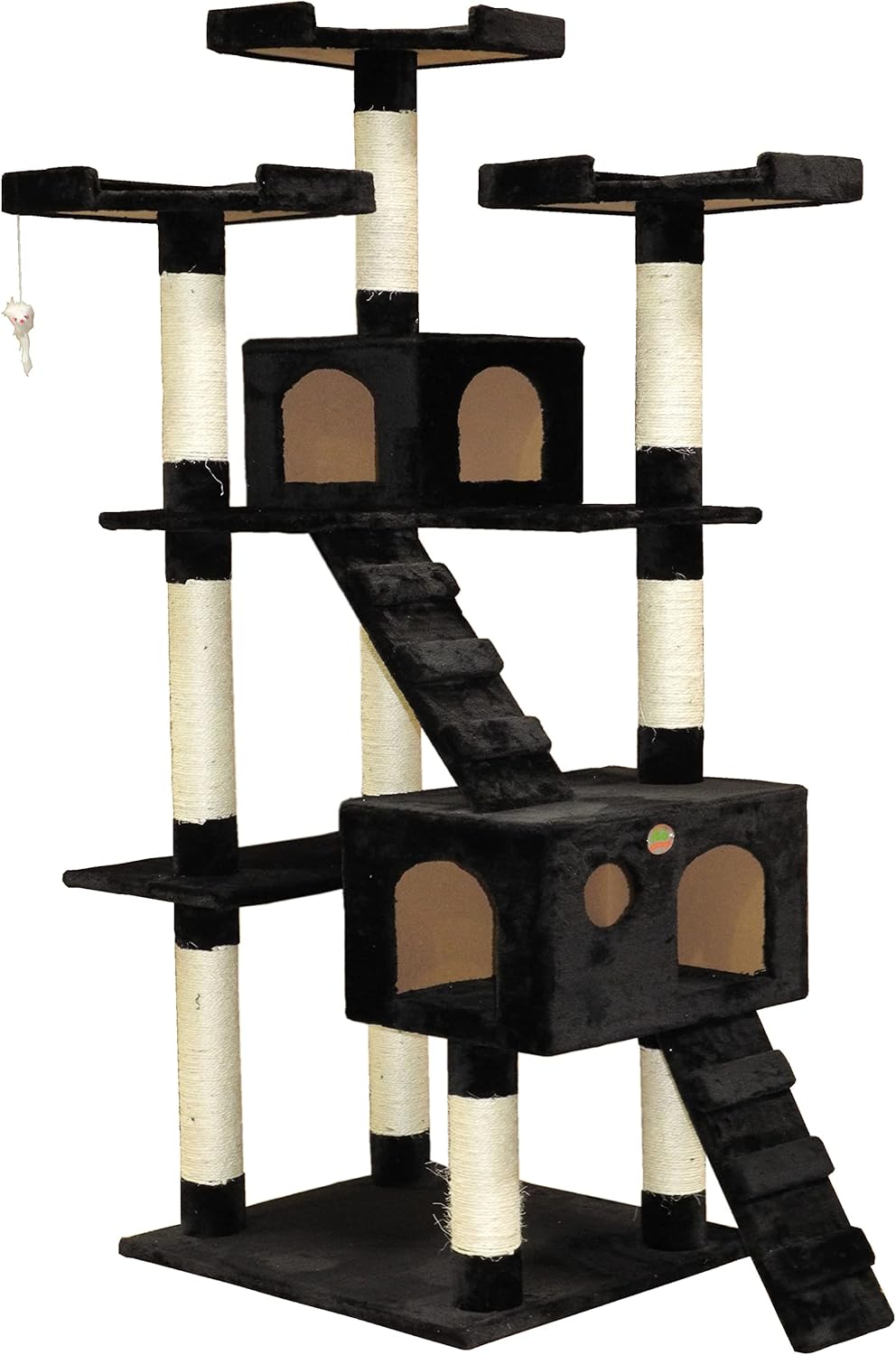 CARLA HOME 180cm Cat Tree Tower for Indoor Cats with Dual Condos, Plush Perches, Sisal Scratching Posts & V178-36383