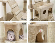 CARLA HOME 180cm Cat Tree Tower for Indoor Cats with Dual Condos, Plush Perches, Sisal Scratching Posts & V178-36385