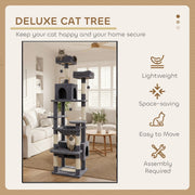 CARLA HOME 180cm Cat Tree Tower for Indoor Cats with Plush Perches, Dual Condos, Natural Sisal Scratching V178-36386