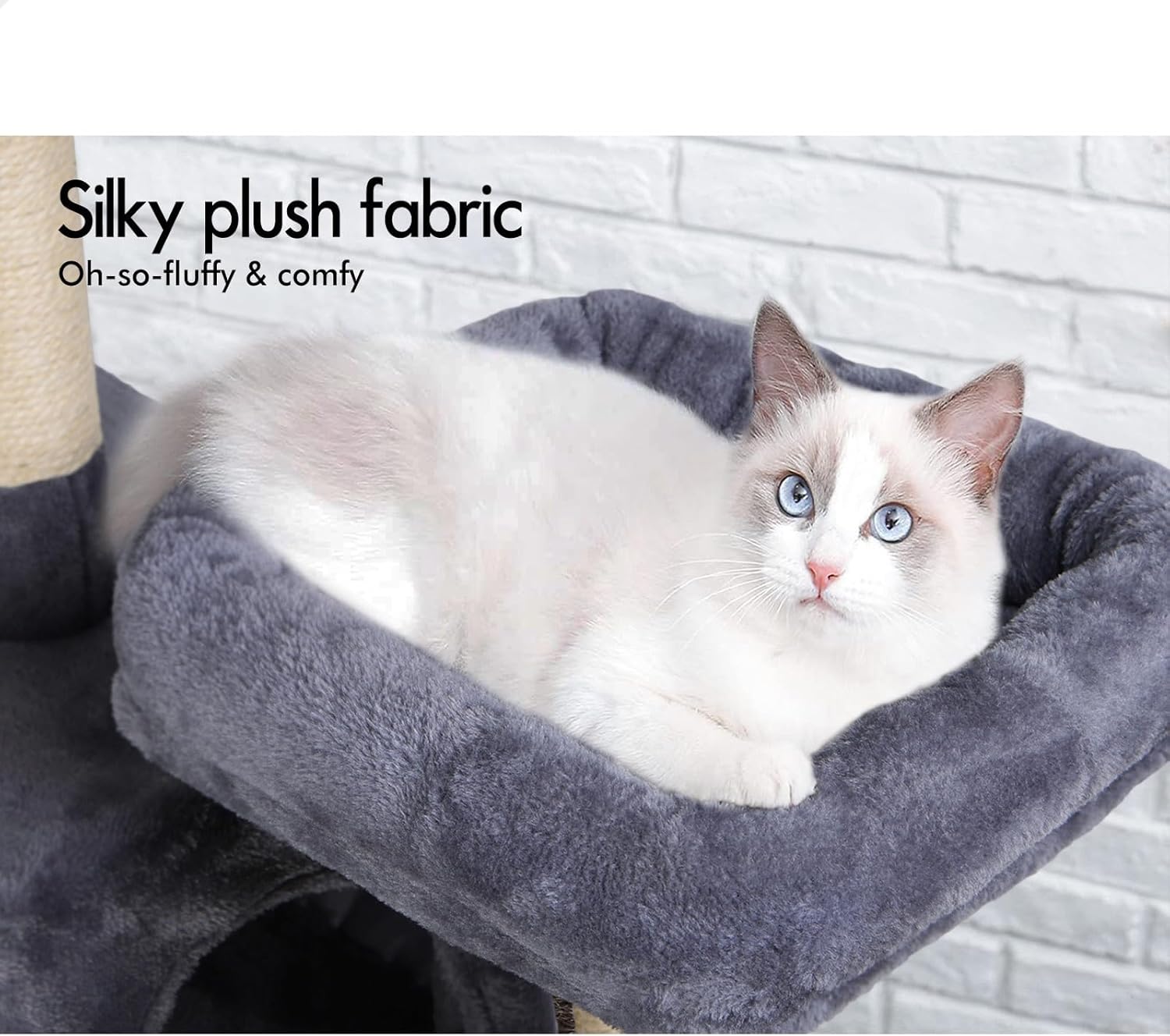 CARLA HOME 180cm Cat Tree Tower for Indoor Cats with Plush Perches, Dual Condos, Natural Sisal Scratching V178-36386