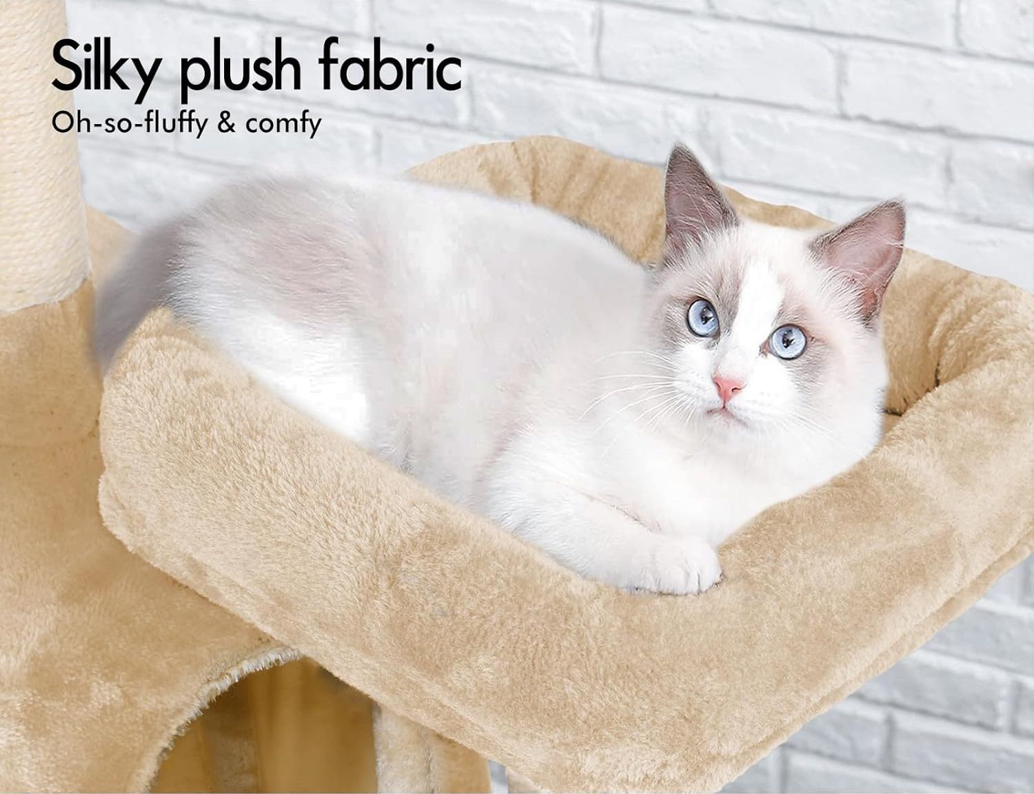 CARLA HOME 180cm Cat Tree Tower for Indoor Cats with Plush Perches, Dual Condos, Natural Sisal Scratching V178-36387