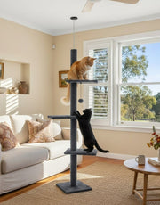 CARLA HOME Floor to Ceiling Cat Tree Tower with Adjustable Height 230-286cm for Indoor Cats (Grey) V178-36388