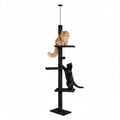 CARLA HOME Floor to Ceiling Cat Tree Tower with Adjustable Height 230-286cm for Indoor Cats (Black) V178-36389