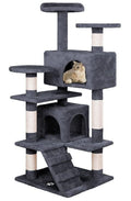 CARLA HOME 134cm Cat Tree Tower for Indoor Cats with Plush Perches, Dual Condos, Natural Sisal Scratching V178-36390