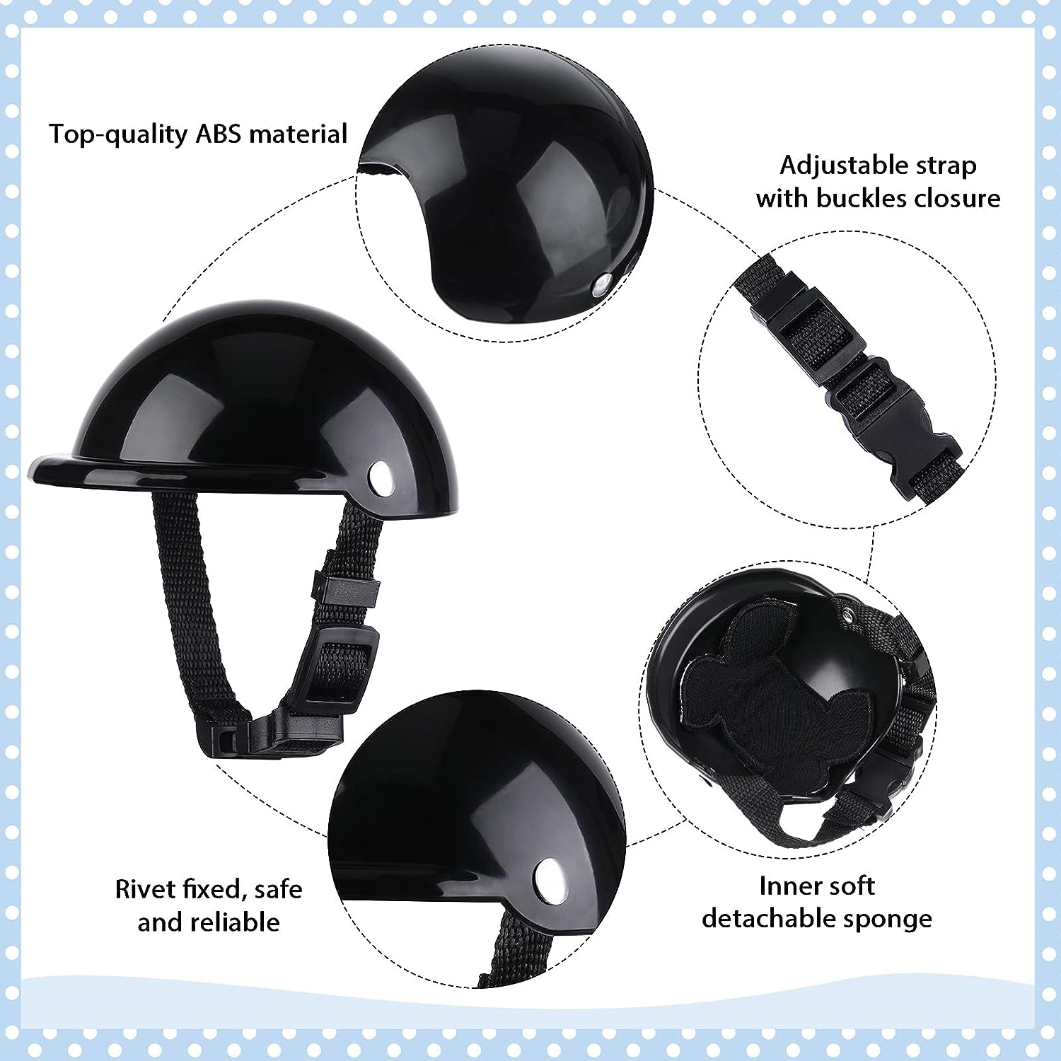 Dog Helmet Goggles, Small Size, Black V178-36391