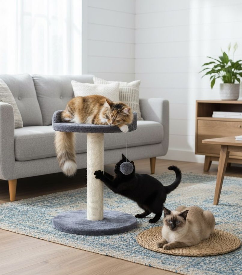 CARLA HOME Cat Tree Tower for Indoor Cats with Plush Perch, Sisal Scratching Post & Hanging Ball Toy for V178-36393