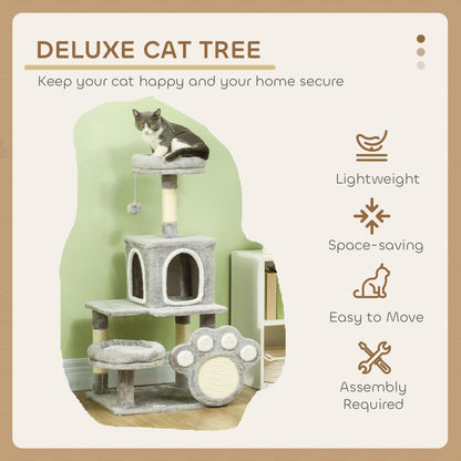 CARLA HOME Large Cat Tree Tower for Indoor Cats with Plush Perch, Cat Condo, Natural Sisal Scratching Posts, V178-36394
