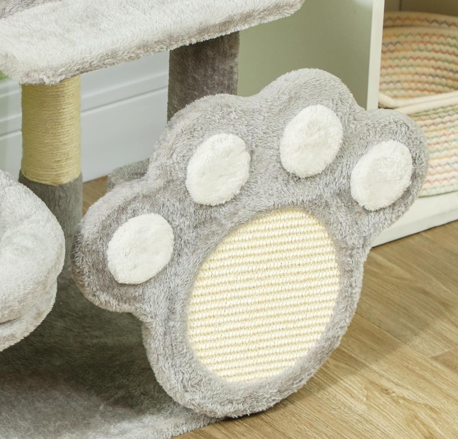 CARLA HOME Large Cat Tree Tower for Indoor Cats with Plush Perch, Cat Condo, Natural Sisal Scratching Posts, V178-36394