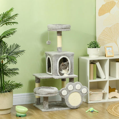 CARLA HOME Large Cat Tree Tower for Indoor Cats with Plush Perch, Cat Condo, Natural Sisal Scratching Posts, V178-36394