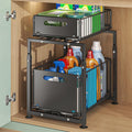 CARLA HOME 2-Tier Under Sink Organizer with Sliding Drawers & Height Adjustable for Kitchen Bathroom Cabinet V178-36395