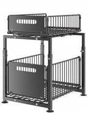 CARLA HOME 2-Tier Under Sink Organizer with Sliding Drawers & Height Adjustable for Kitchen Bathroom Cabinet V178-36395