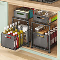 CARLA HOME 2- Pack Under Sink Organizer with Sliding Drawers & Height Adjustable for Kitchen Bathroom Cabinet V178-36396