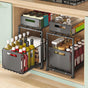 CARLA HOME 2- Pack Under Sink Organizer with Sliding Drawers & Height Adjustable for Kitchen Bathroom Cabinet V178-36396