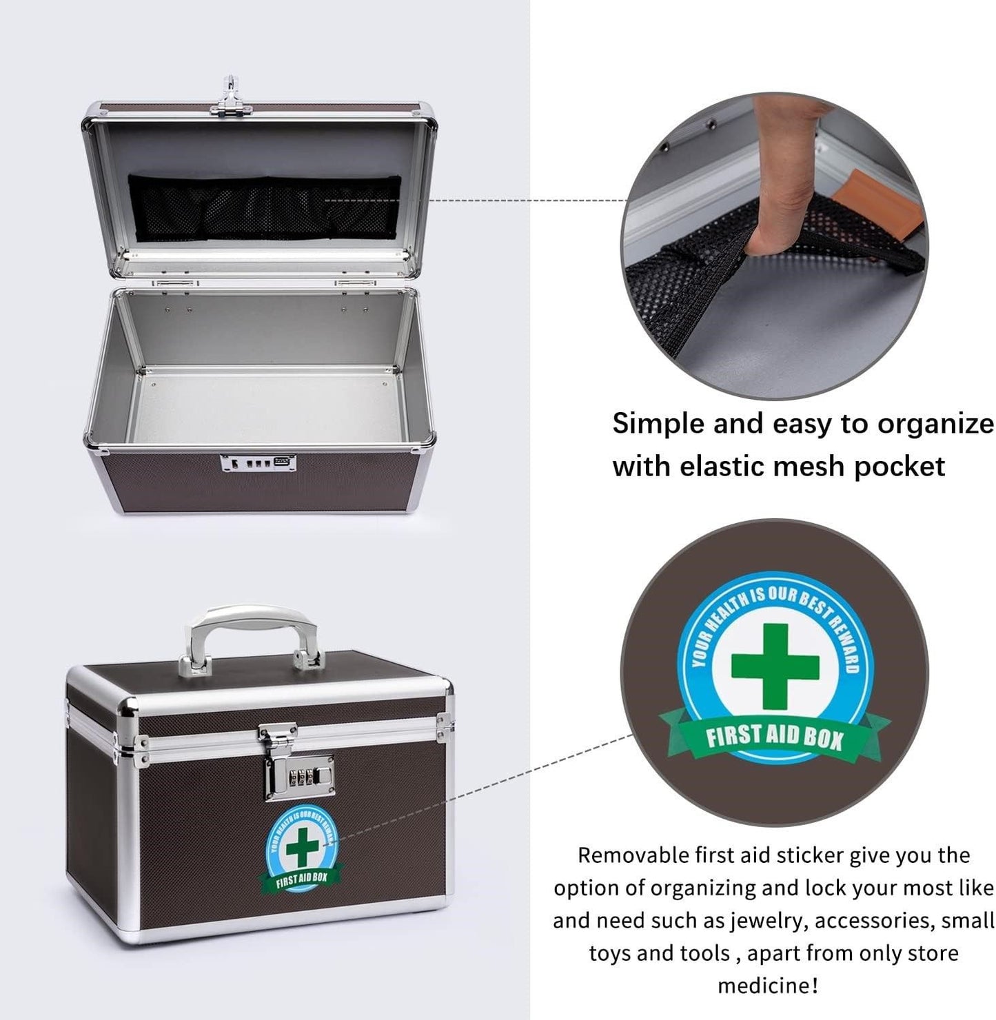 Portable Combination Medicine Box (Coffee/Small) V178-36671