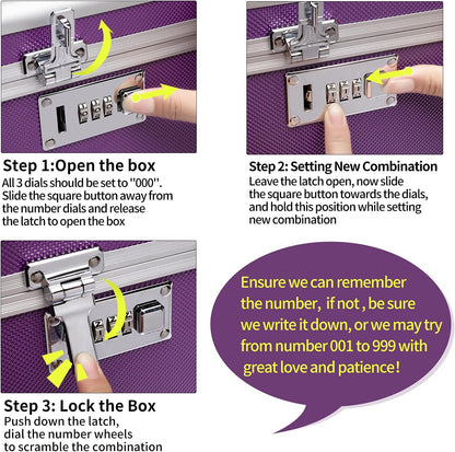 Locking Combination Medicine Box (Purple/Small) V178-36741