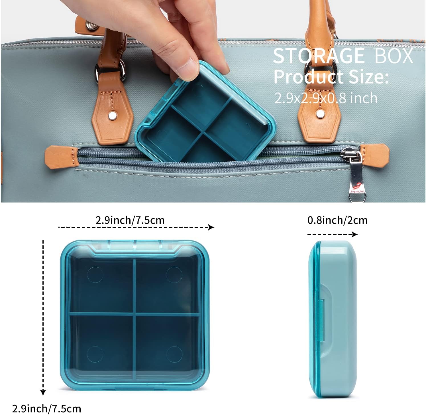 Locking Combination Medicine Box (Blue/Medium) V178-36811