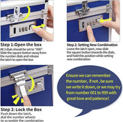 Locking Combination Medicine Box (Blue/Medium) V178-36811