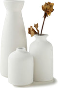 Ceramic Set of 3 Modern White Vases for Home Dcor V178-36902