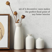 Ceramic Set of 3 Modern White Vases for Home Dcor V178-36902