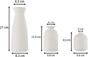 Ceramic Set of 3 Modern White Vases for Home Dcor V178-36902