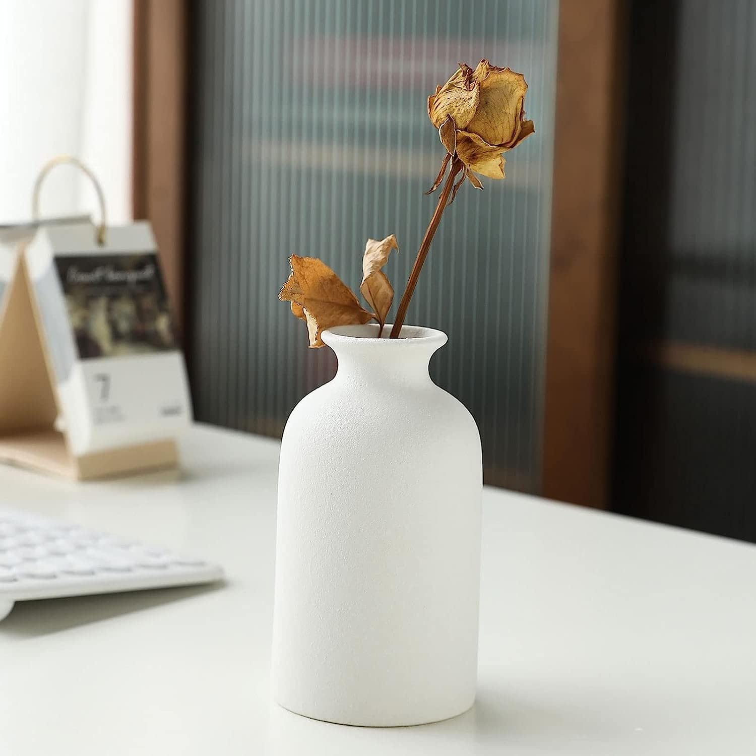 Ceramic Set of 3 Modern White Vases for Home Dcor V178-36902