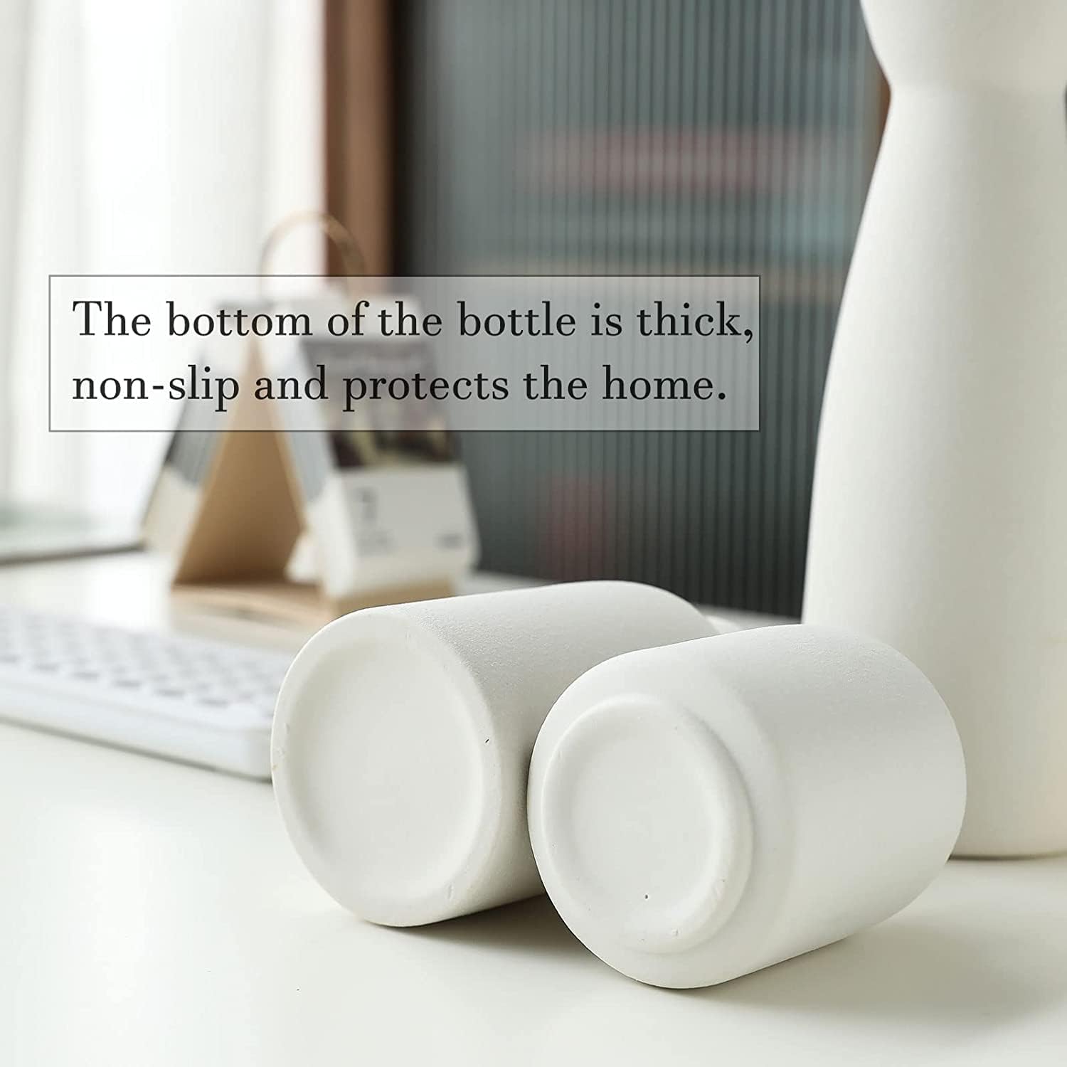 Ceramic Set of 3 Modern White Vases for Home Dcor V178-36902