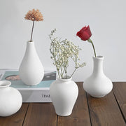 Ceramic Set of 5 White Vases for Home Dcor V178-36932