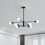 Modern Sputnik Chandelier, 8 Light, Black V178-37411