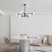 Modern Sputnik Chandelier, 8 Light, Black V178-37411