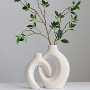 Ceramic Set of 2 Creative White Vases for Home Decor V178-38052