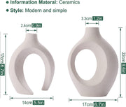 Ceramic Set of 2 Creative White Vases for Home Decor V178-38052