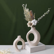 Ceramic Set of 2 Creative White Vases for Home Decor V178-38052