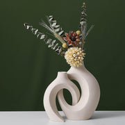 Ceramic Set of 2 Creative White Vases for Home Decor V178-38052