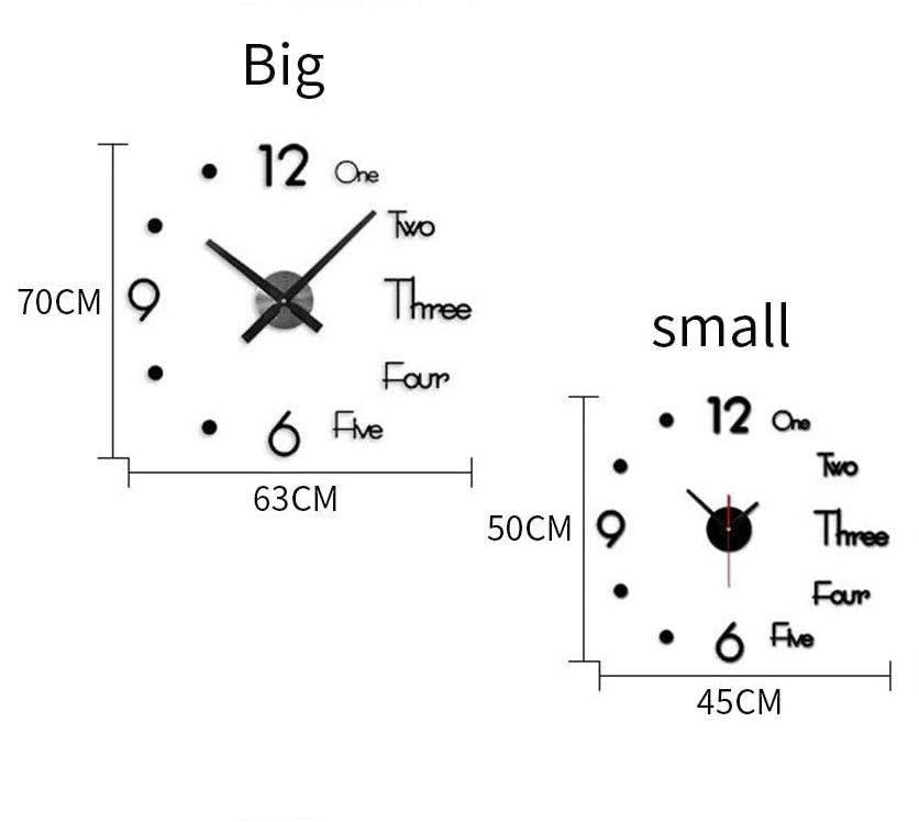 DIY Wall Clock Modern Frameless Large 3D Wall Watch Giant Roman Numerals for Home Living Room and Bedroom V178-38412