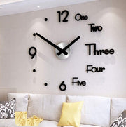 DIY Wall Clock Modern Frameless Large 3D Wall Watch Giant Roman Numerals for Home Living Room and Bedroom V178-38412