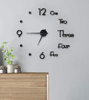 DIY Wall Clock Modern Frameless Large 3D Wall Watch Giant Roman Numerals for Home Living Room and Bedroom V178-38412