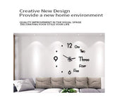 DIY Wall Clock Modern Frameless Large 3D Wall Watch Giant Roman Numerals for Home Living Room and Bedroom V178-38412