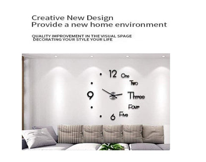 DIY Wall Clock Modern Frameless Large 3D Wall Watch Giant Roman Numerals for Home Living Room and Bedroom V178-38412