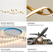 Modern LED Ceiling Chandelier 75W Smart-Lamp (Golden Pendent Light) V178-38737